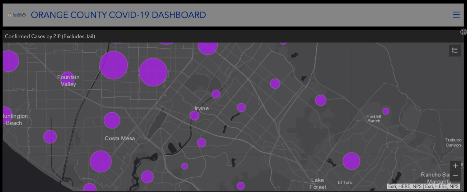 Map of Orange County COVID-19 demographics